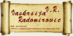 Vaskrsija Radomirović vizit kartica